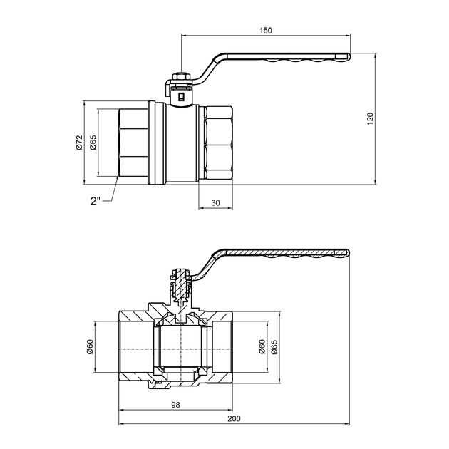 Кран шаровой SD Plus 2" ВР для газа (рычаг) SD600NG50PN40, фото , зображення 2 | SNABZHENIE.com.ua Кран шаровой SD Plus 2" ВР для газа (рычаг) SD600NG50PN40, фото , зображення 2 | SNABZHENIE.com.ua