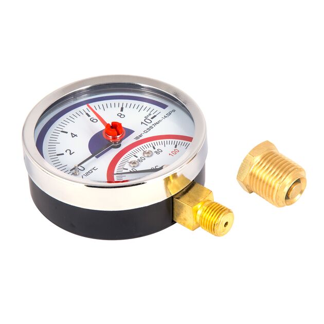 Термоманометр SD Plus 80 мм 1/2", нижнее подключение SD17210B, фото , изображение 4 | SNABZHENIE.com.ua Термоманометр SD Plus 80 мм 1/2", нижнее подключение SD17210B, фото , изображение 4 | SNABZHENIE.com.ua