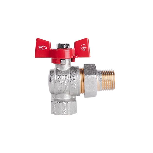 Кран шаровой "Американка" SD Plus 1/2" ВН угловой SD222NW15PN40, фото , изображение 3 | SNABZHENIE.com.ua Кран шаровой "Американка" SD Plus 1/2" ВН угловой SD222NW15PN40, фото , изображение 3 | SNABZHENIE.com.ua