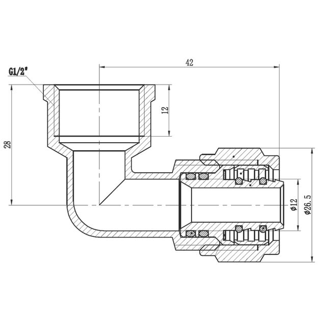 Уголок обжимной SD Forte 16х1/2" ВР SF174W1615, фото , изображение 2 | SNABZHENIE.com.ua Уголок обжимной SD Forte 16х1/2" ВР SF174W1615, фото , изображение 2 | SNABZHENIE.com.ua
