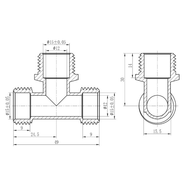 Тройник обжимной SD Forte 16х1/2"х16 НР SF178W161516, фото , изображение 2 | SNABZHENIE.com.ua Тройник обжимной SD Forte 16х1/2"х16 НР SF178W161516, фото , изображение 2 | SNABZHENIE.com.ua