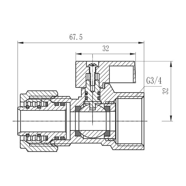 Кран шаровой обжимной SD Forte 20х3/4" ВР SF264W20, фото , изображение 2 | SNABZHENIE.com.ua Кран шаровой обжимной SD Forte 20х3/4" ВР SF264W20, фото , изображение 2 | SNABZHENIE.com.ua