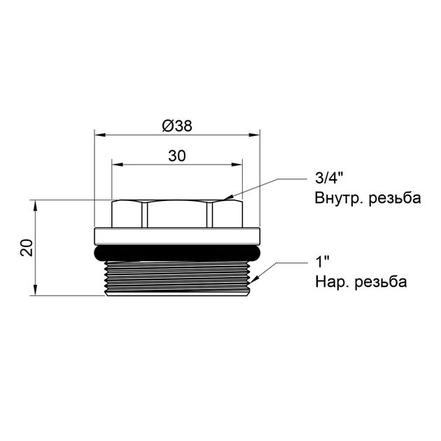 Футорка для коллектора SD Plus 1"х3/4" ВН SD35420, фото , изображение 2 | SNABZHENIE.com.ua Футорка для коллектора SD Plus 1"х3/4" ВН SD35420, фото , изображение 2 | SNABZHENIE.com.ua