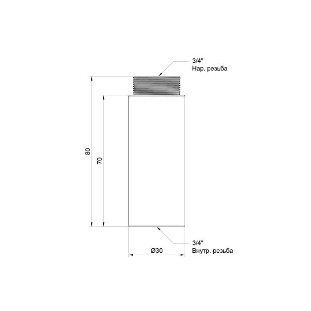 Удлинитель SD Plus 70х3/4" хром SD1302070, фото , изображение 2 | SNABZHENIE.com.ua Удлинитель SD Plus 70х3/4" хром SD1302070, фото , изображение 2 | SNABZHENIE.com.ua