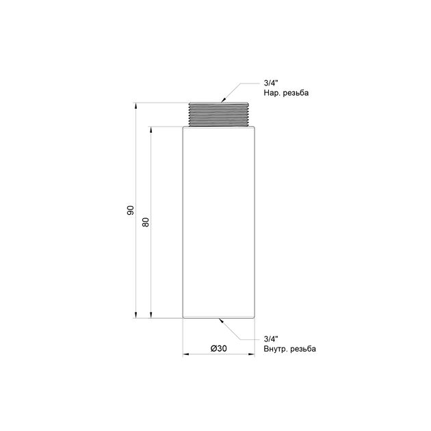 Удлинитель SD Plus 80х3/4" хром SD1302080, фото , зображення 2 | SNABZHENIE.com.ua Удлинитель SD Plus 80х3/4" хром SD1302080, фото , зображення 2 | SNABZHENIE.com.ua