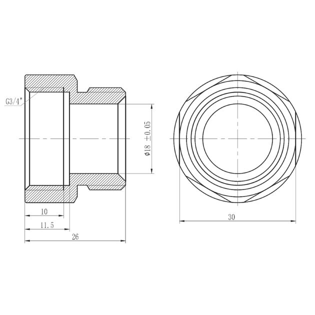Муфта обжимная SD Forte 20х3/4" В SF171W2020, фото , изображение 2 | SNABZHENIE.com.ua Муфта обжимная SD Forte 20х3/4" В SF171W2020, фото , изображение 2 | SNABZHENIE.com.ua