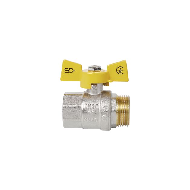 Кран шаровой SD Plus 1" ВН для газа (бабочка) SD607NG25PN40, фото , зображення 3 | SNABZHENIE.com.ua Кран шаровой SD Plus 1" ВН для газа (бабочка) SD607NG25PN40, фото , зображення 3 | SNABZHENIE.com.ua