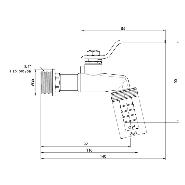 Кран поливочный SD Plus 3/4" SD140W20, фото , зображення 2 | SNABZHENIE.com.ua Кран поливочный SD Plus 3/4" SD140W20, фото , зображення 2 | SNABZHENIE.com.ua