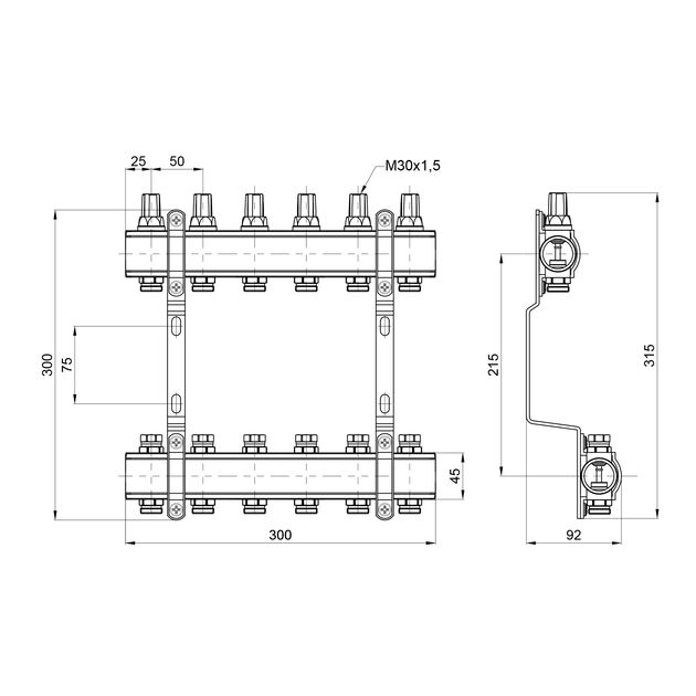 Коллектор SD Forte 1" 6 выходов SF002W6, фото , зображення 2 | SNABZHENIE.com.ua Коллектор SD Forte 1" 6 выходов SF002W6, фото , зображення 2 | SNABZHENIE.com.ua