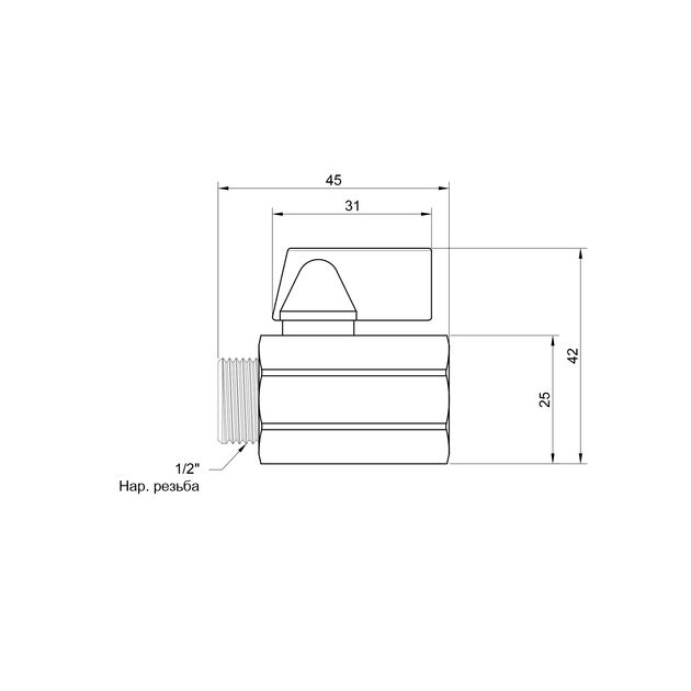 Кран шаровой SD Plus "Mini" 1/2" ВН SD188W15, фото , зображення 2 | SNABZHENIE.com.ua Кран шаровой SD Plus "Mini" 1/2" ВН SD188W15, фото , зображення 2 | SNABZHENIE.com.ua