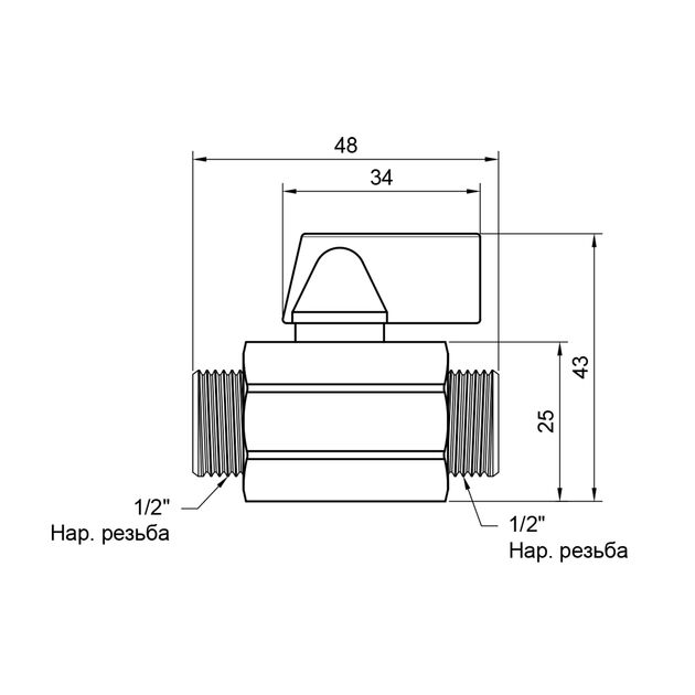 Кран шаровой SD Plus "Mini" 1/2" НР SD189W15, фото , зображення 2 | SNABZHENIE.com.ua Кран шаровой SD Plus "Mini" 1/2" НР SD189W15, фото , зображення 2 | SNABZHENIE.com.ua
