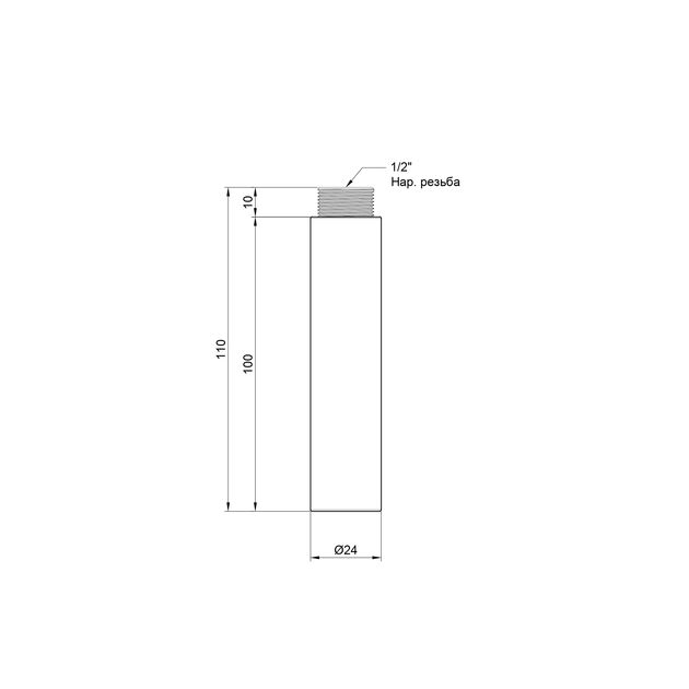Удлинитель SD Plus 100х1/2" хром SD13015100, фото , изображение 2 | SNABZHENIE.com.ua Удлинитель SD Plus 100х1/2" хром SD13015100, фото , изображение 2 | SNABZHENIE.com.ua
