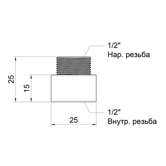 Удлинитель SD Plus 25х1/2" хром SD1301525, фото , зображення 2 | SNABZHENIE.com.ua Удлинитель SD Plus 25х1/2" хром SD1301525, фото , зображення 2 | SNABZHENIE.com.ua