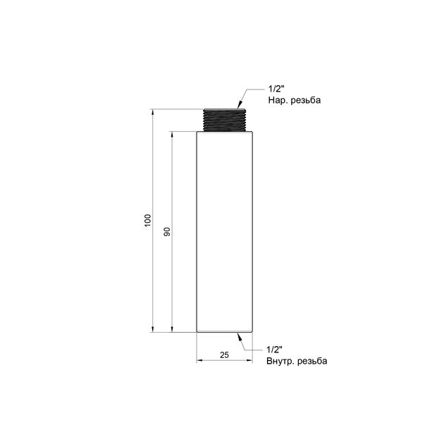 Удлинитель SD Plus 90х1/2" хром SD1301590, фото , изображение 2 | SNABZHENIE.com.ua Удлинитель SD Plus 90х1/2" хром SD1301590, фото , изображение 2 | SNABZHENIE.com.ua