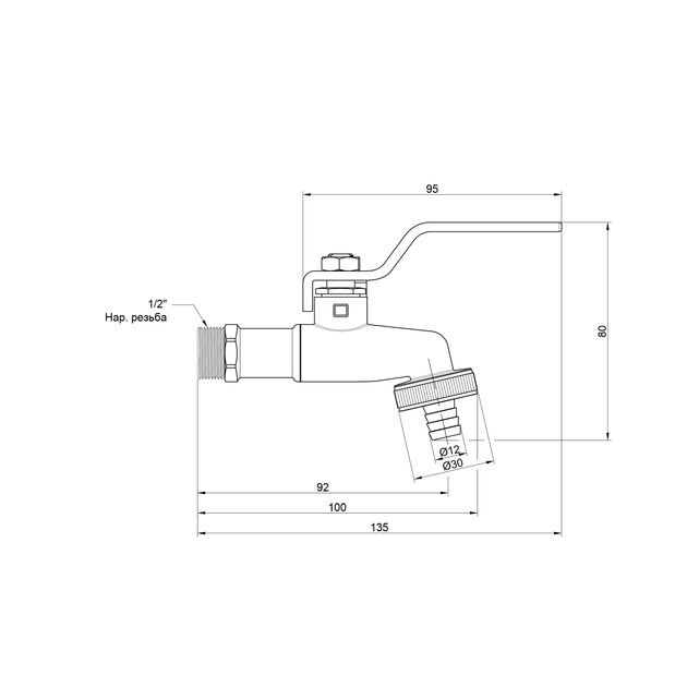 Кран поливочный Thermo Alliance Standart  1/2" SD140W15, фото , зображення 2 | SNABZHENIE.com.ua Кран поливочный Thermo Alliance Standart  1/2" SD140W15, фото , зображення 2 | SNABZHENIE.com.ua