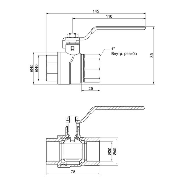 Кран шаровой SD Forte 1" ВР для воды (ручка) SF600W25, фото , зображення 2 | SNABZHENIE.com.ua Кран шаровой SD Forte 1" ВР для воды (ручка) SF600W25, фото , зображення 2 | SNABZHENIE.com.ua