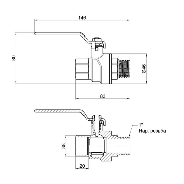 Кран шаровой SD Forte 1" ВН для воды (ручка) SF605W25, фото , зображення 2 | SNABZHENIE.com.ua Кран шаровой SD Forte 1" ВН для воды (ручка) SF605W25, фото , зображення 2 | SNABZHENIE.com.ua