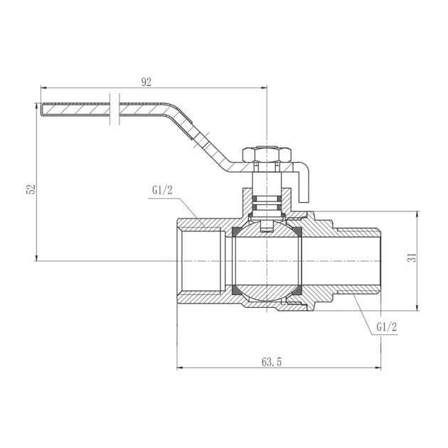 Кран шаровой SD Forte 1/2" ВН для газа (ручка) SF605G15, фото , изображение 2 | SNABZHENIE.com.ua Кран шаровой SD Forte 1/2" ВН для газа (ручка) SF605G15, фото , изображение 2 | SNABZHENIE.com.ua