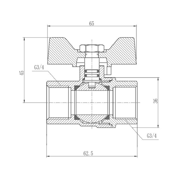 Кран шаровой SD Forte 3/4" ВР для газа (бабочка) SF602G20, фото , изображение 2 | SNABZHENIE.com.ua Кран шаровой SD Forte 3/4" ВР для газа (бабочка) SF602G20, фото , изображение 2 | SNABZHENIE.com.ua