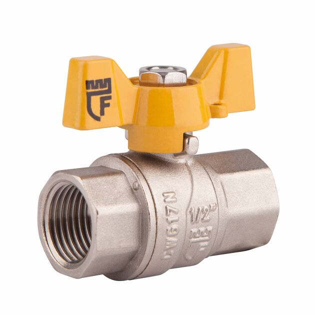 Кран шаровой SD Forte 1/2" ВР для газа (бабочка) SF602G15, фото  | SNABZHENIE.com.ua