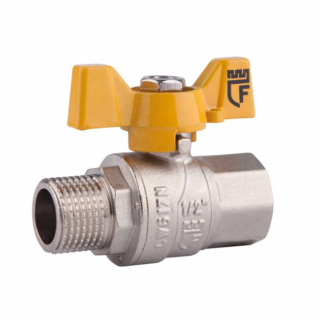 Кран шаровой SD Forte 1/2" ВН для газа (бабочка) SF607G15, фото  | SNABZHENIE.com.ua