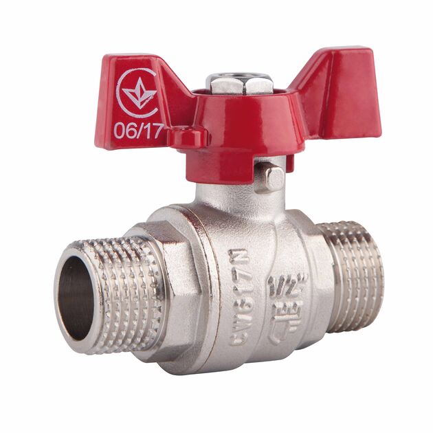 Кран шаровой SD Forte 1/2" НР для воды (бабочка) SF606W15, фото  | SNABZHENIE.com.ua
