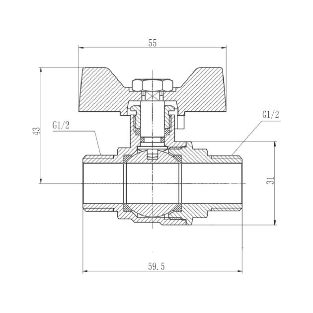 Кран шаровой SD Forte 1/2" НР для воды (бабочка) SF606W15, фото , изображение 2 | SNABZHENIE.com.ua Кран шаровой SD Forte 1/2" НР для воды (бабочка) SF606W15, фото , изображение 2 | SNABZHENIE.com.ua