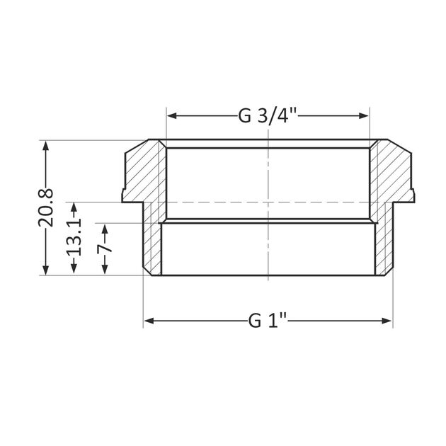 Футорка SD Plus 1"х3/4" НВ SD4232520, фото , зображення 2 | SNABZHENIE.com.ua Футорка SD Plus 1"х3/4" НВ SD4232520, фото , зображення 2 | SNABZHENIE.com.ua