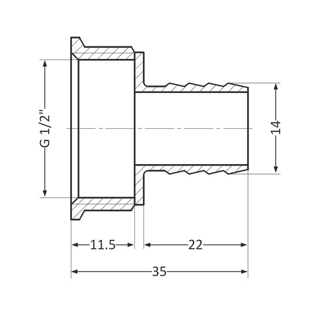 Штуцер SD Plus 14х1/2" ВР SD4261514, фото , изображение 2 | SNABZHENIE.com.ua Штуцер SD Plus 14х1/2" ВР SD4261514, фото , изображение 2 | SNABZHENIE.com.ua