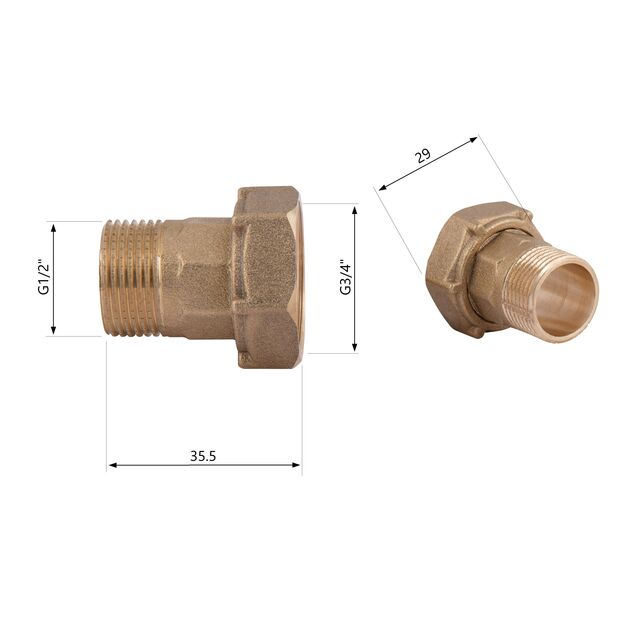 Комплект для счетчика SD Plus 1/2"Н х 3/4"В SD42915, фото , изображение 2 | SNABZHENIE.com.ua Комплект для счетчика SD Plus 1/2"Н х 3/4"В SD42915, фото , изображение 2 | SNABZHENIE.com.ua