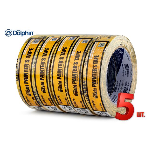 Малярная лента (скотч) 25мм х 50м Blue Dolphin WASHI XF7 рисовая бумага 5 шт, фото , изображение 2 | SNABZHENIE.com.ua Малярная лента (скотч) 25мм х 50м Blue Dolphin WASHI XF7 рисовая бумага 5 шт, фото , изображение 2 | SNABZHENIE.com.ua