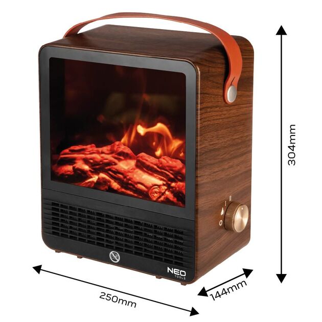 Камін електричний, декоративний Neo Tools, 850/1500Вт, 15–20м2, регулятор, 25х14.4х30.4см, дерево, фото , изображение 6 | SNABZHENIE.com.ua