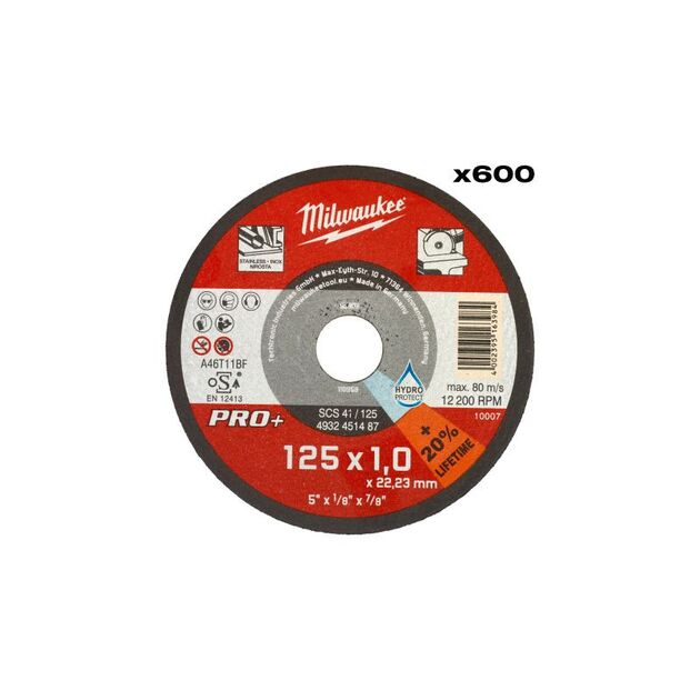 Диск отрезной по металлу MILWAUKEE, SCS 41/125х1 PRO+, Ø125мм (600шт), фото  | SNABZHENIE.com.ua