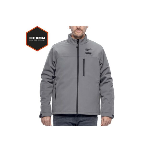 Куртка с електроподогревом MILWAUKEE, M12 HJGR6-0(XXXL), серая, (XXXL), фото  | SNABZHENIE.com.ua