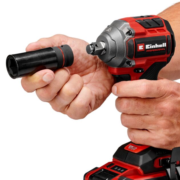 Гайковерт акумуляторний ударний Einhell Professional TP-CW 18/260-C Li BL - Solo 18В безщітковий 260Нм 0-2700об/хв 0.95кг без АКБ та ЗП, фото , изображение 6 | SNABZHENIE.com.ua Гайковерт акумуляторний ударний Einhell Professional TP-CW 18/260-C Li BL - Solo 18В безщітковий 260Нм 0-2700об/хв 0.95кг без АКБ та ЗП, фото , изображение 6 | SNABZHENIE.com.ua