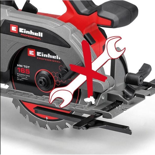 Пила дискова акумуляторна Einhell TP-CS 18/165 Li BL-Solo безщіткова 18В 5000об/хв 165х20мм 2.95кг без АКБ та ЗП, фото , изображение 5 | SNABZHENIE.com.ua Пила дискова акумуляторна Einhell TP-CS 18/165 Li BL-Solo безщіткова 18В 5000об/хв 165х20мм 2.95кг без АКБ та ЗП, фото , изображение 5 | SNABZHENIE.com.ua