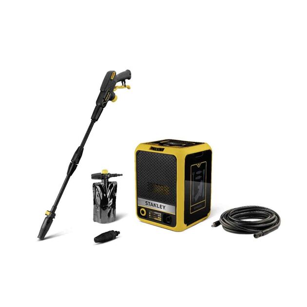 Мінімийка високого тиску Stanley 2500Вт 180бар 500л/год шланг 8м 10.6кг, фото , зображення 2 | SNABZHENIE.com.ua Мінімийка високого тиску Stanley 2500Вт 180бар 500л/год шланг 8м 10.6кг, фото , зображення 2 | SNABZHENIE.com.ua