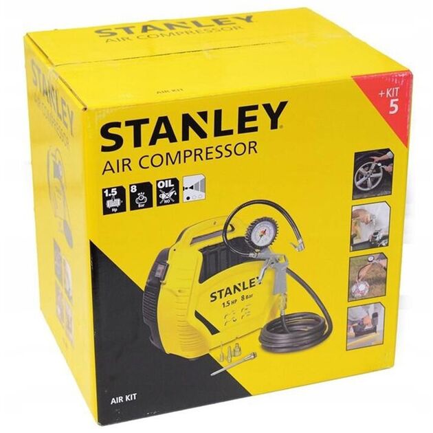 Компресор повітряний Stanley безолійний 1100Вт 180л/хв 8бар 6.1кг, фото , зображення 5 | SNABZHENIE.com.ua Компресор повітряний Stanley безолійний 1100Вт 180л/хв 8бар 6.1кг, фото , зображення 5 | SNABZHENIE.com.ua