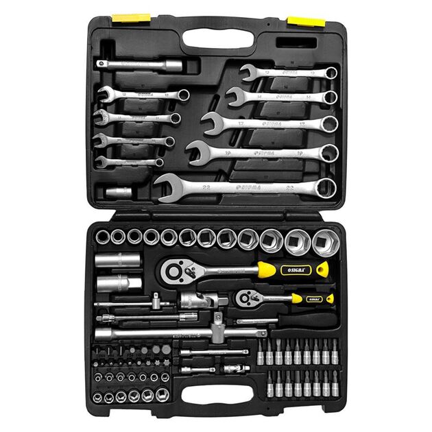 Набор насадок торцевых и бит 1/4", 1/2" 82шт CrV Taiwan SIGMA (6001021), фото , изображение 3 | SNABZHENIE.com.ua Набор насадок торцевых и бит 1/4", 1/2" 82шт CrV Taiwan SIGMA (6001021), фото , изображение 3 | SNABZHENIE.com.ua