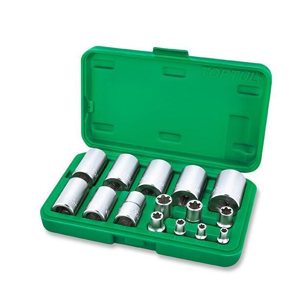 Набор головок Torx Plus EP 1/4", 3/8", 1/2" EP6-EP32 15ед. TOPTUL GAAI1501, фото  | SNABZHENIE.com.ua