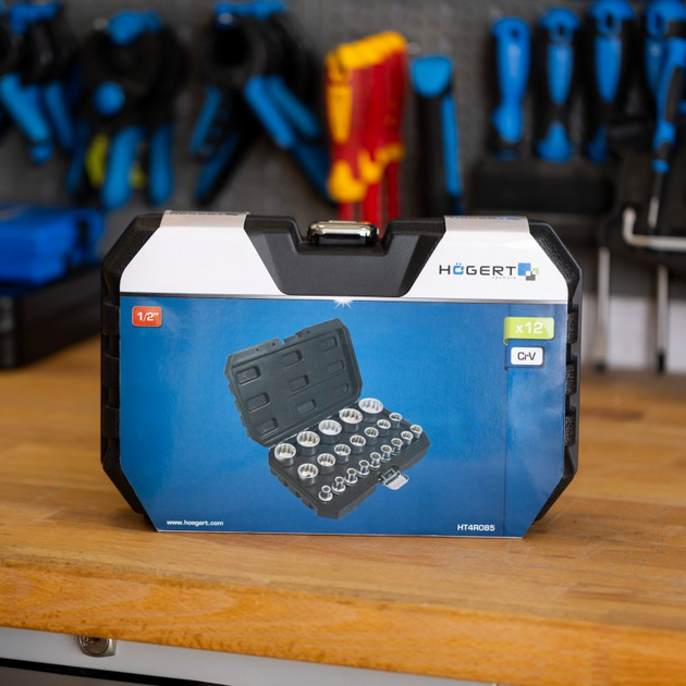 HOEGERT Набор головок 12-гранных 1/2" 21ед., фото , зображення 2 | SNABZHENIE.com.ua HOEGERT Набор головок 12-гранных 1/2" 21ед., фото , зображення 2 | SNABZHENIE.com.ua