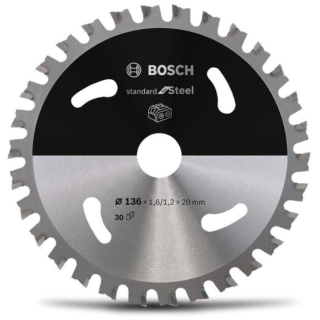 Диск пиляльний Bosch Standard for Steel 136x1.6x20мм 30HB, фото , изображение 2 | SNABZHENIE.com.ua