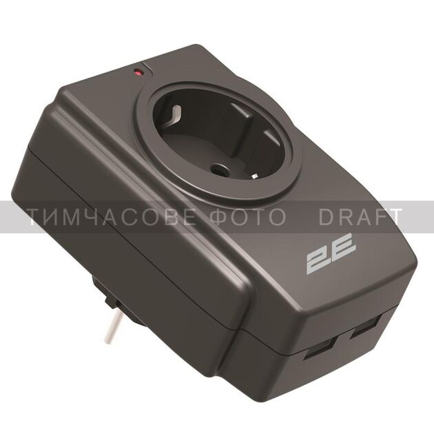 Мережевий адаптер 2E 1XSchuko із захистом від сплесків напруги, 2*USB-A, чорний, фото , изображение 2 | SNABZHENIE.com.ua Мережевий адаптер 2E 1XSchuko із захистом від сплесків напруги, 2*USB-A, чорний, фото , изображение 2 | SNABZHENIE.com.ua