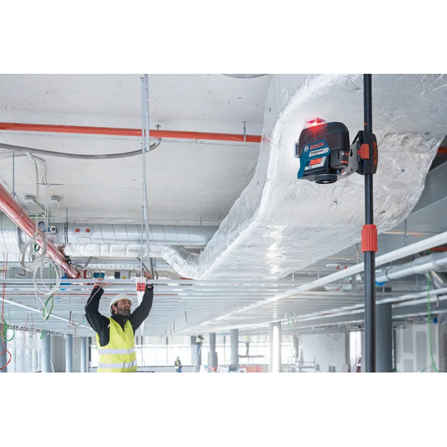 Нівелір лазерний Bosch Professional GLL3-80C, до 30м, з приймачем 120м, ±0.2мм/м, 4AAx1.5В, IP54, чохол, мішень, 0.9кг, фото , зображення 3 | SNABZHENIE.com.ua