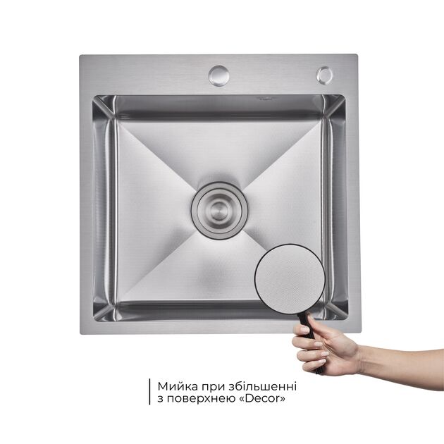 Lidz Handmade H5050H Мойка для кухни интегрированная Decor Honeycomb 2,5/0,5 мм LDH5050DEC48365, фото , зображення 3 | SNABZHENIE.com.ua Lidz Handmade H5050H Мойка для кухни интегрированная Decor Honeycomb 2,5/0,5 мм LDH5050DEC48365, фото , зображення 3 | SNABZHENIE.com.ua