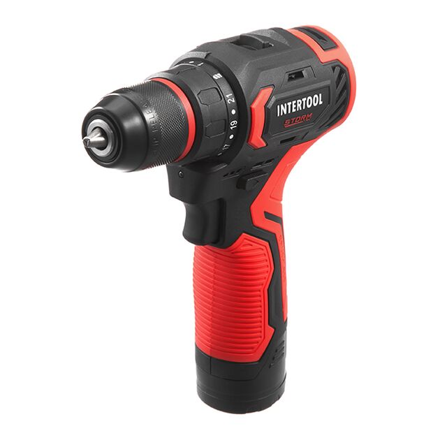 Дриль-шурупокрут акумуляторний, безщітковий двигун, 12 В, 50 Nm, 0-500/0-1900 об/хв, патрон 0,8-10 мм, 2,0 Аг, фото  | SNABZHENIE.com.ua