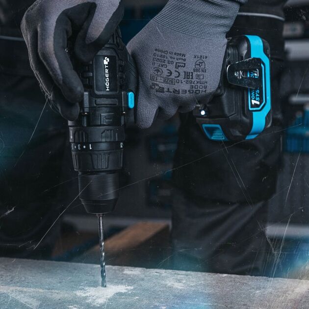 HOEGERT Аккумуляторная ударная дрель-шуруповерт 50 Нм 18В, фото , изображение 3 | SNABZHENIE.com.ua