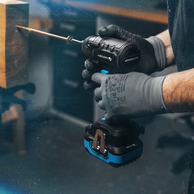 HOEGERT Аккумуляторный бесщеточный ударный импульсный шуруповёрт, фото , изображение 2 | SNABZHENIE.com.ua
