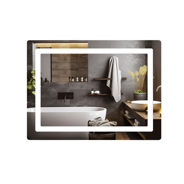 Зеркало Lidz Kubis (KU2) 800х600 с LED-подсветкой Touch, с антизапотеванием, с диммером, рег. яркости LD78LF9048060, фото  | SNABZHENIE.com.ua Зеркало Lidz Kubis (KU2) 800х600 с LED-подсветкой Touch, с антизапотеванием, с диммером, рег. яркости LD78LF9048060, фото  | SNABZHENIE.com.ua