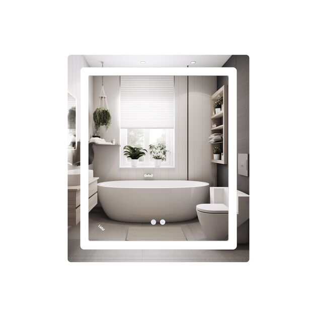 Зеркало Lidz Kubis (KU2) 700х800 с LED-подсветкой Touch, с антизапотеванием, с диммером, рег. яркости LD78LF9048070, фото  | SNABZHENIE.com.ua Зеркало Lidz Kubis (KU2) 700х800 с LED-подсветкой Touch, с антизапотеванием, с диммером, рег. яркости LD78LF9048070, фото  | SNABZHENIE.com.ua